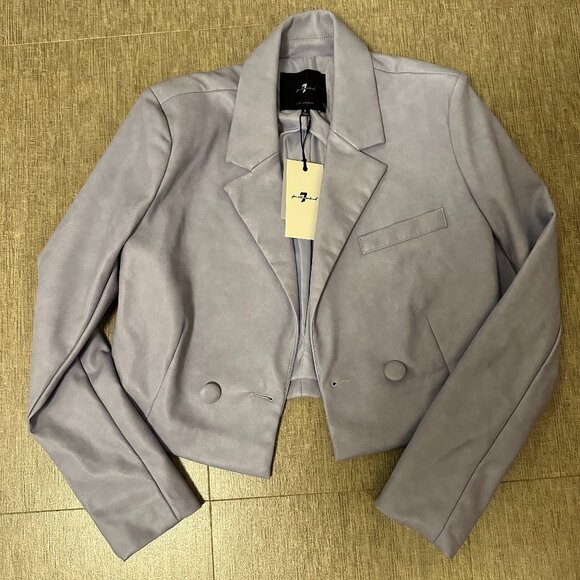 7 for all Mankind Blazer and Shorts Faux Leather Set - Picture 1 of 7